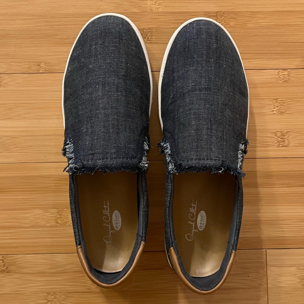 Dr. Scholl's Womens Scout Fray Slip-On Denim Shoes- Size 7.5 - Picture 3 of 7